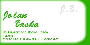 jolan baska business card